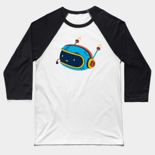 Cute Vintage Flying Robot Baseball T-Shirt